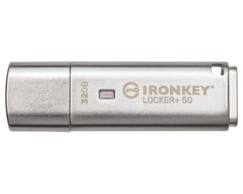 Kingston Technology IronKey Locker+ 50 unidad flash USB 32 GB USB tipo A 3.2 Gen 1 (3.1 Gen 1) Plata