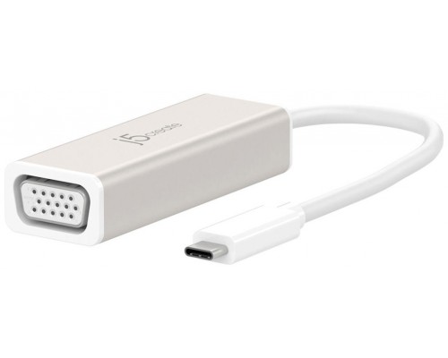 j5create JCA111 Adaptador gráfico USB 1920 x 1080 Pixeles Aluminio, Blanco