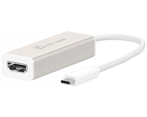 j5create JCA153 Adaptador gráfico USB 3840 x 2160 Pixeles Aluminio, Blanco