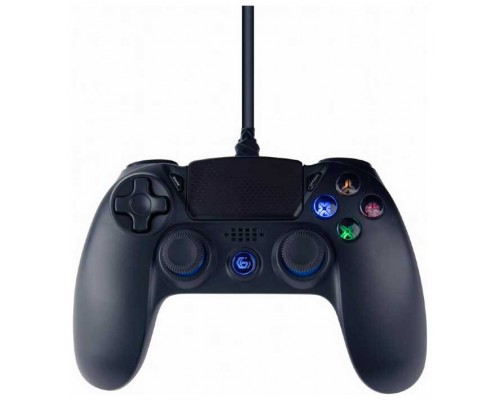 MANDO DE JUEGO GEMBIRD CON VIBRACION CON CABLE PARA PLAYSTATION 4 O PC, NEGRO