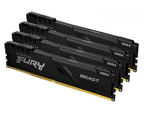 MEMORIA KINGSTON FURY BEAST BLACK DDR4 128GB (KIT 4) 3200MHZ  CL16     - KF432C16BBK4/128