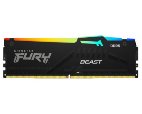 MEMORIA KINGSTON FURY BEAST RGB DDR5 16GB 4800MHZ  CL38  KF5