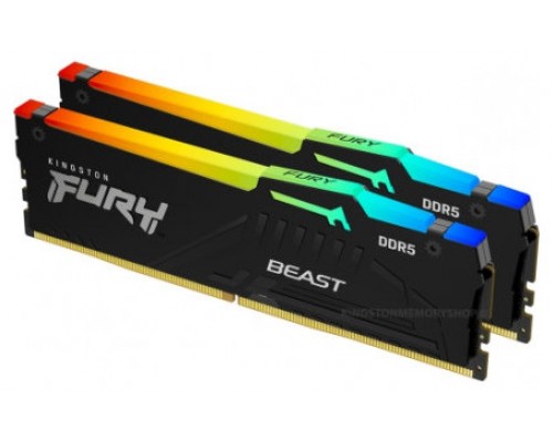 MEMORIA KINGSTON FURY BEAST RGB DDR5 32GB KIT2 4800MHZ  CL38