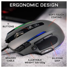 G-LAB ILLUMINATED RGB GAMING MOUSE - 12000 DPI - SOFTWARE - GREY (KULT-NITROGEN-CORE)