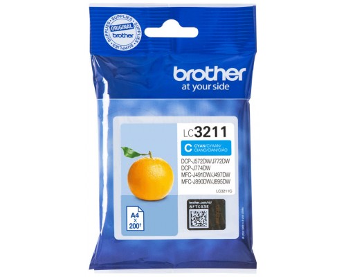 Cartucho tinta brother lc3211c cian 200