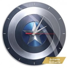 RELOJ DE PARED BRILLO CAPITAN AMERICA MARVEL AZUL