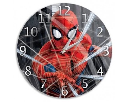 RELOJ DE PARED BRILLO SPIDERMAN MARVEL NEGRO