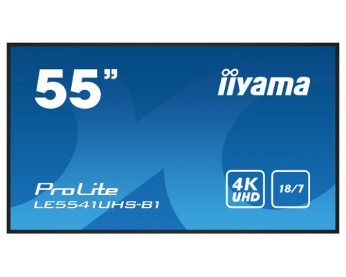 iiyama LE5541UHS-B1 pantalla de señalización Pantalla plana para señalización digital 138,7 cm (54.6") LCD 350 cd / m² 4K Ultra HD Negro 18/7