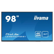 iiyama LE9845UHS-B1 pantalla de señalización Pantalla plana para señalización digital 2,49 m (98") LED 4K Ultra HD Negro Procesador incorporado Android 8.0