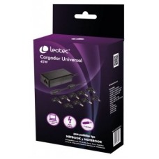 CARGADOR PORTATIL AUTOMATICO UNIVERSAL LEOTEC 45W NEGRO 9PIN