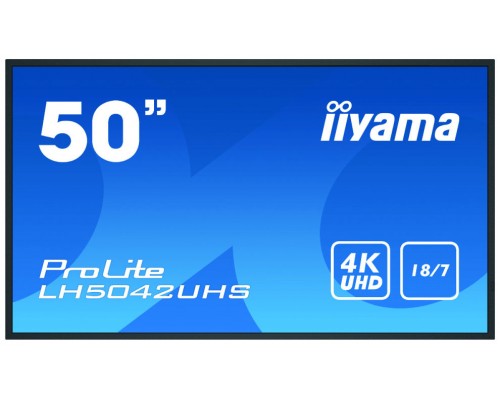 iiyama LH5042UHS-B3 pantalla de señalización Pizarra de caballete digital 125,7 cm (49.5") VA 4K Ultra HD Negro Android 8.0