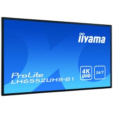 iiyama LH6552UHS-B1 pantalla de señalización Pantalla plana para señalización digital 163,8 cm (64.5") IPS 4K Ultra HD Negro Procesador incorporado Android 8.0