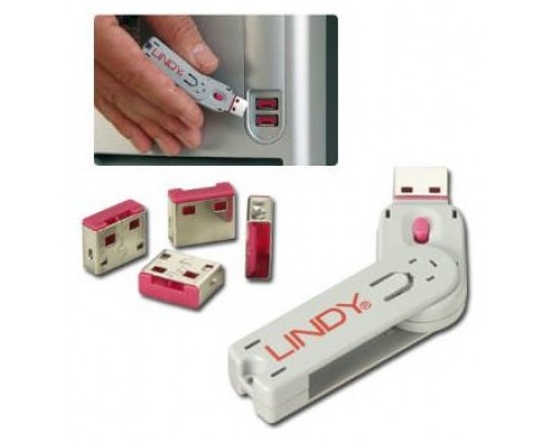 USB PORT LOCKS 4XWHITE+KEY