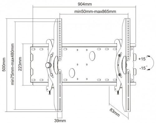 Soporte pared tv tooq lp4970t - b 37pulgadas - 70pulgadas