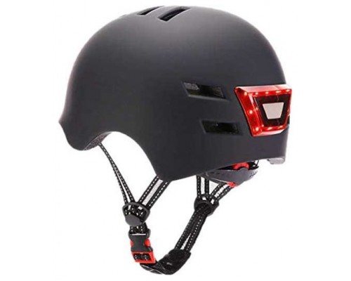 YOUIN SMART Casco con LED  trasero y Mando BT Negr