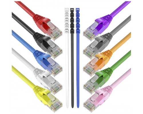 Pack 16 Cables + 4 GRATIS Ethernet CAT6 RJ45 24AWG 0.5m + 15 Bridas Max Connection