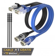 Cable + 1 GRATIS Ethernet CAT6 RJ45 24AWG 2m + 15 Bridas Max Connection