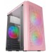 CAJA COMPACTA MICROATX TACENS MARS GAMING MC300 PINK FRONTAL MESH 3xVENTILADORES 120mm RGB LATERAL DE CRISTAL TEMPLADO SIN FUENTE DE ALIMENTACION