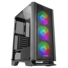 MARS GAMING MCC ATX CASE, 3X 12CM FRGB FAN, GLASS, FRONT MESH, BLACK