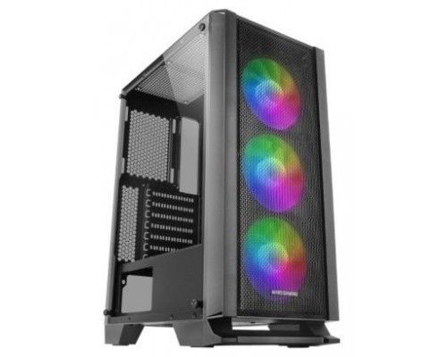 MARS GAMING MCC ATX CASE, 3X 12CM FRGB FAN, GLASS, FRONT MESH, BLACK