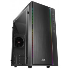 MARS GAMING MCM BLACK MICRO-ATX CASE, COMPACT, WINDOW, 16 MODES A-RGB, 1X 8CM FAN