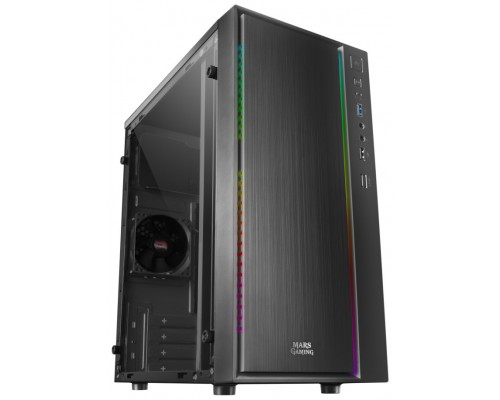 MARS GAMING MCM BLACK MICRO-ATX CASE, COMPACT, WINDOW, 16 MODES A-RGB, 1X 8CM FAN