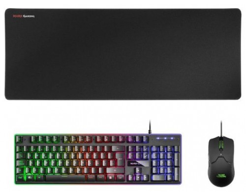 Mars Gaming MCPXBES Combo Teclado+Ratón+Alfombrilla Negro ES