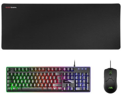 Mars Gaming MCPXBPT Combo Teclado+Ratón+Alfombrilla Negro PT