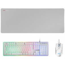 Mars Gaming MCPXWPT Combo Teclado+Ratón+Alfombrilla Blanco PT