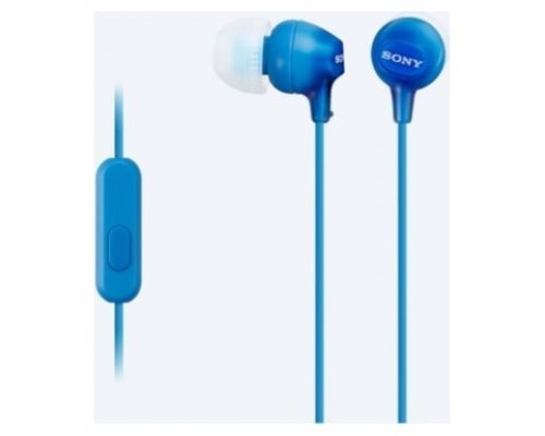 Auriculares sony mdr - ex15apb boton azul microfono