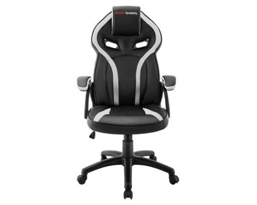 MARS GAMING MGC118 WHITE GAMING CHAIR, ARMREST CUSHION, GAS-LIFT CLASS 4