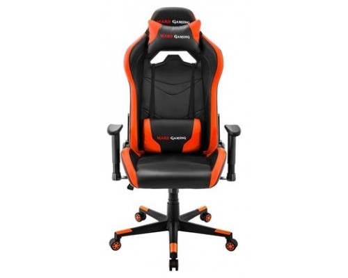 MARS GAMING MGC3 ORANGE PROFESSIONAL GAMING CHAIR, NECK & BACK CUSHIONS, 2D ARMREST, GAS-LIFT CLASS 4