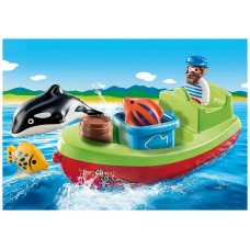 Playmobil 1.2.3 pescador con bote