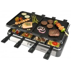 Plancha de asar bourgini gourmette raclette grill plus 1400w 8 personas 23x42cm