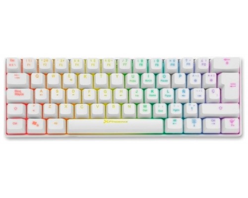 Teclado mecánico rgb mirage 60% blanco