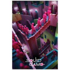 Poster el juego del calamar escaleras