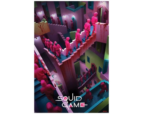 Poster el juego del calamar escaleras