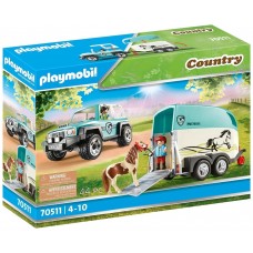 Playmobbil coche con remolque ponis