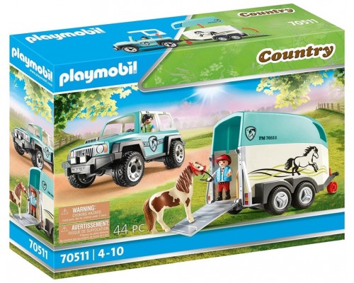 Playmobbil coche con remolque ponis