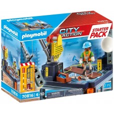 Playmobil starter pack construccion con grua