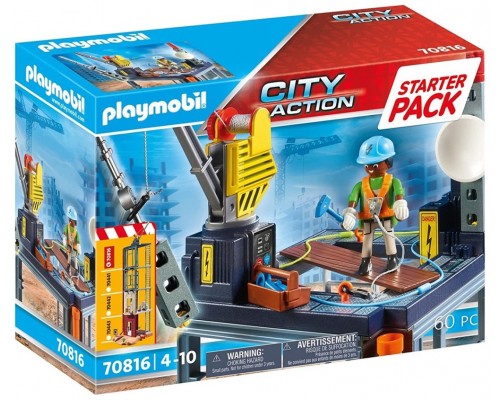 Playmobil starter pack construccion con grua