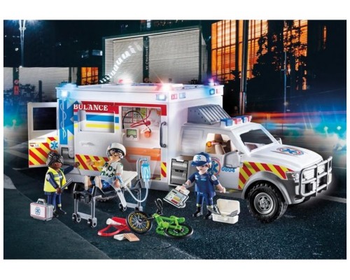 Playmobil vehiculo rescate: us ambulance