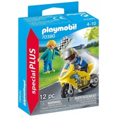 Playmobil chicos con moto carreras