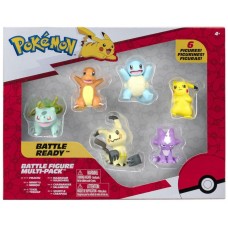 Pack 6 figuras jazwares pokemon batalla