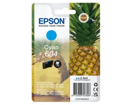 Cartucho epson 604 cian c13t10g24010 xp2200