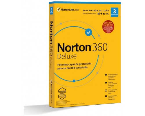 NORTON 360 Deluxe 25GB ES 1us 3 dispositivos 1A