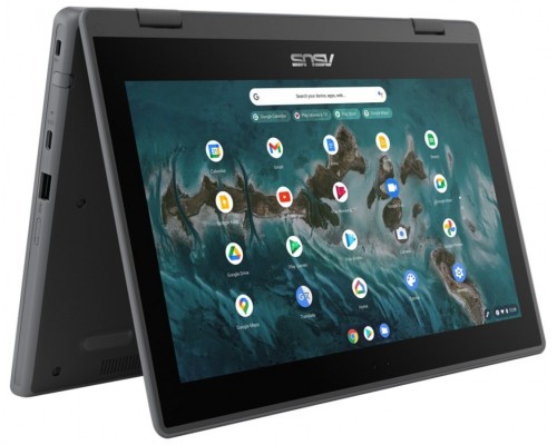 ASUS Chromebook Flip CR1 CR1100FKA-BP0271 - Portátil 11.6" HD (Celeron N4500, 4GB RAM, 32GB eMMC, UHD Graphics, Chrome OS) Gris Oscuro - Teclado QWERTY español