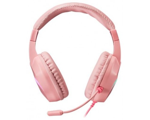 Mars Gaming MH122 Rosa, Cascos Gaming FRGB Over Ear con Micrófono, Sonido HiFi, Cancelación de Sonido, Ultraligeros, PS4 PS5 Xbox Switch Tablet Windows Mac