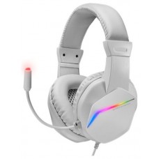 Mars Gaming MH122 Blanco, Cascos Gaming FRGB Over Ear con Micrófono, Sonido HiFi, Cancelación de Sonido, Ultraligeros, PS4 PS5 Xbox Switch Tablet Windows Mac