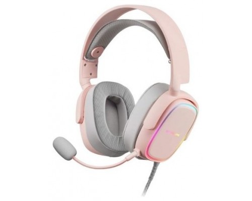 HEADSET MARS GAMING MHAX PINK  JACK 3.5mm ALTAVOCES HI-FI DE 53mm MICROFONO EXTRAIBLE ILUMINACION RGB COMPATIBLE PS4, XBOX, SWITCH